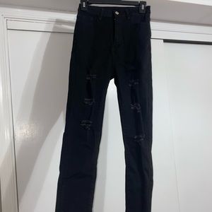 Ripped skinny black jeans never worn